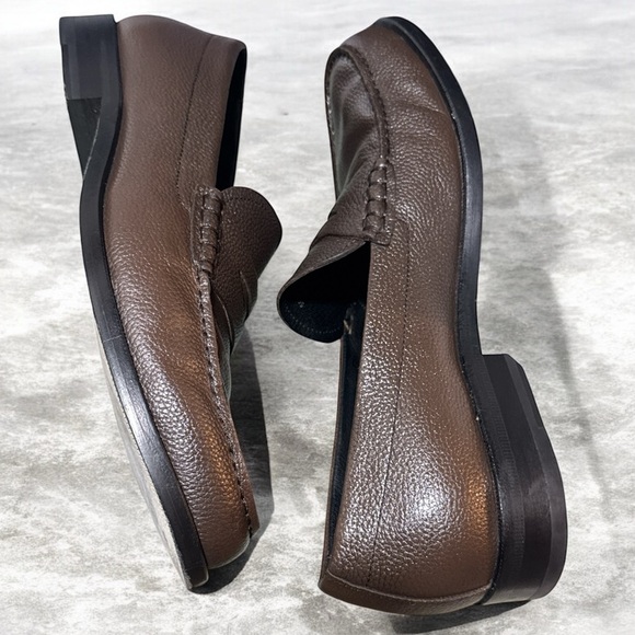 Boss Brown Leather Penny Loafers main image 7